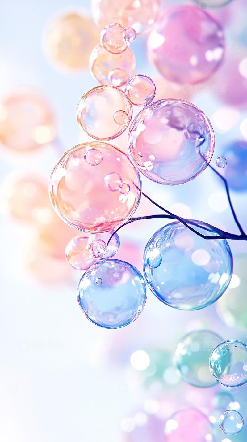 高清大图下载【趣麦麦图】梦幻多彩的肥皂泡