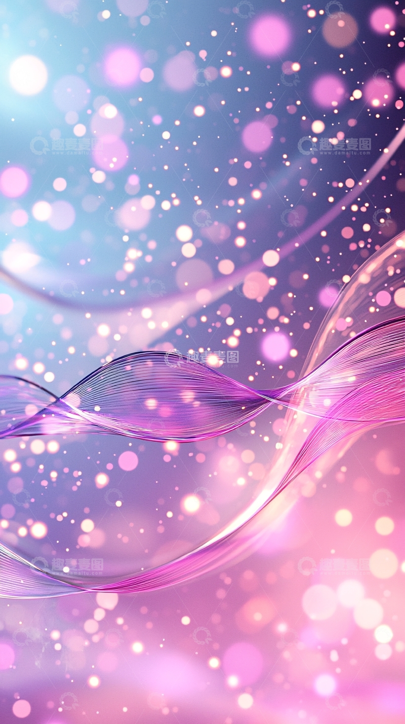 高清大图下载【趣麦麦图】梦幻光斑紫粉色背景