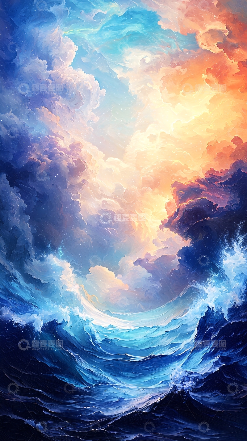 高清大图下载【趣麦麦图】梦幻般的云海与波涛