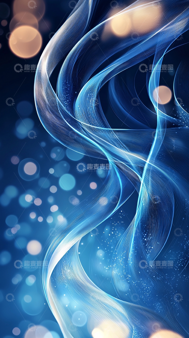 高清大图下载【趣麦麦图】蓝色烟雾光效背景