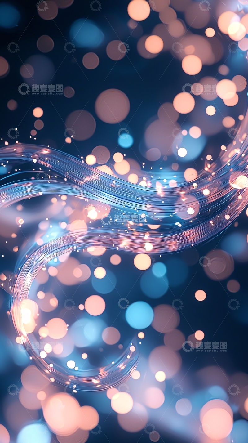高清大图下载【趣麦麦图】蓝色光晕的圆形光斑背景