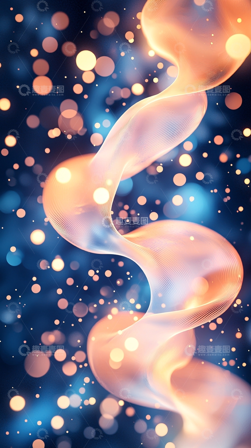 高清大图下载【趣麦麦图】抽象曲线光晕背景