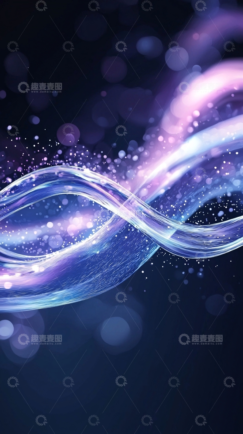 高清大图下载【趣麦麦图】蓝色紫色光线流动背景