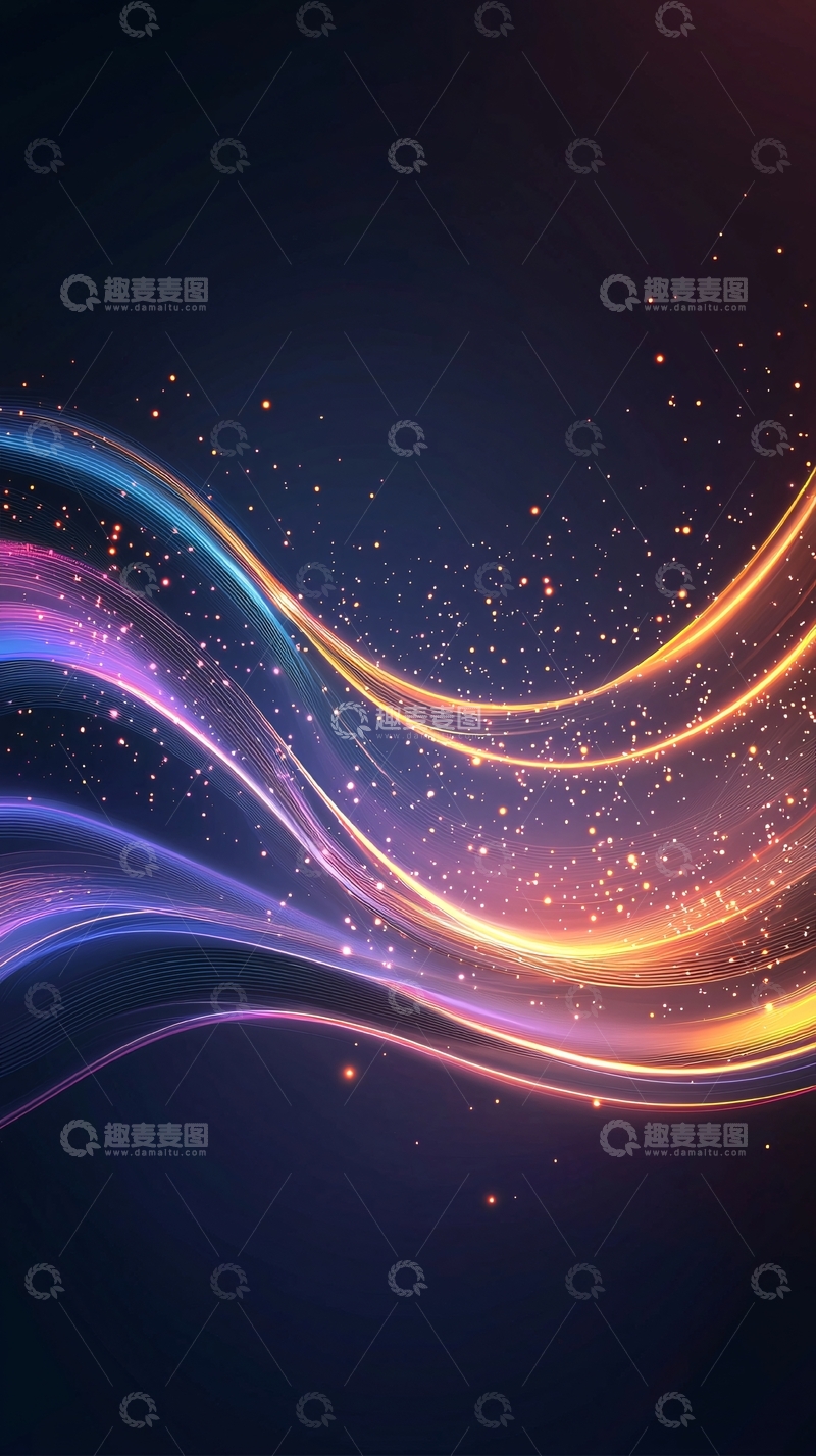 高清大图下载【趣麦麦图】绚丽光线流动背景