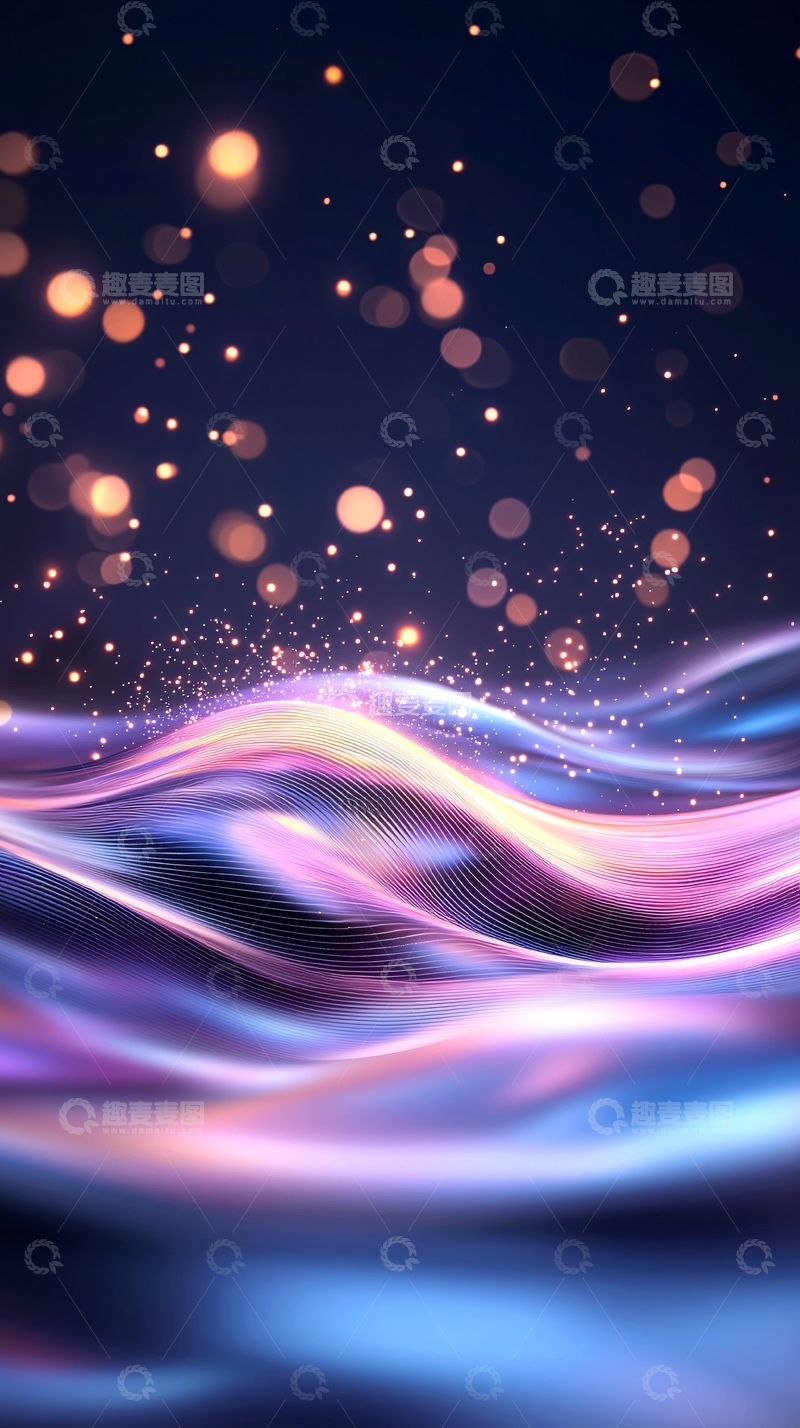 高清大图下载【趣麦麦图】紫色光晕流动背景