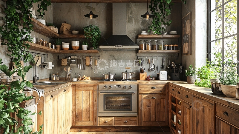 高清大图下载【趣麦麦图】温馨舒适的乡村厨房