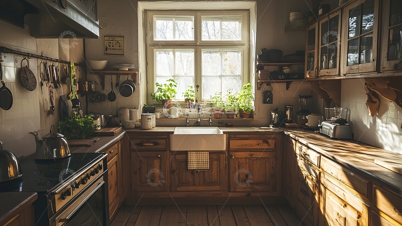 高清大图下载【趣麦麦图】乡村风格的厨房