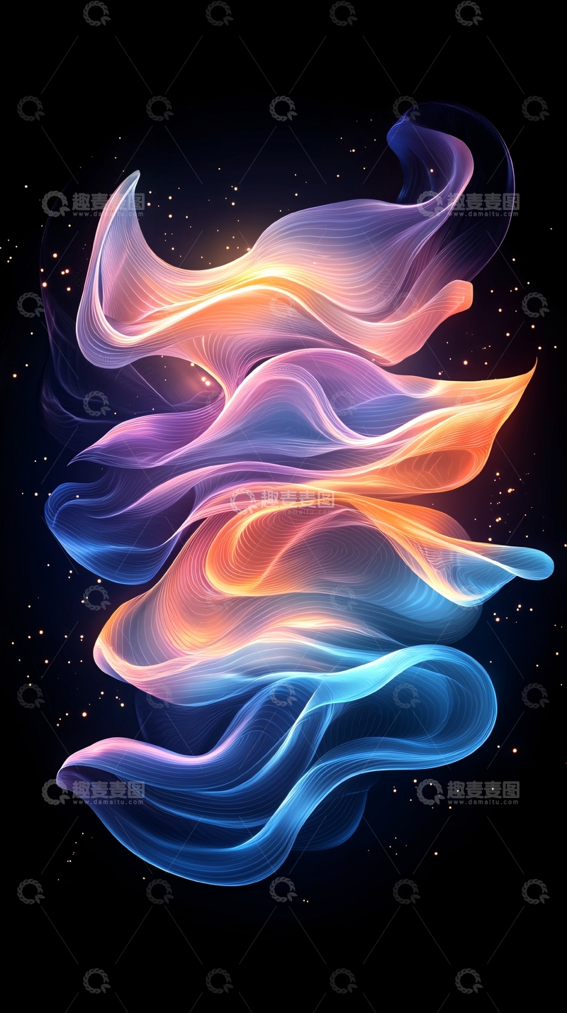 高清大图下载【趣麦麦图】抽象彩色烟雾背景