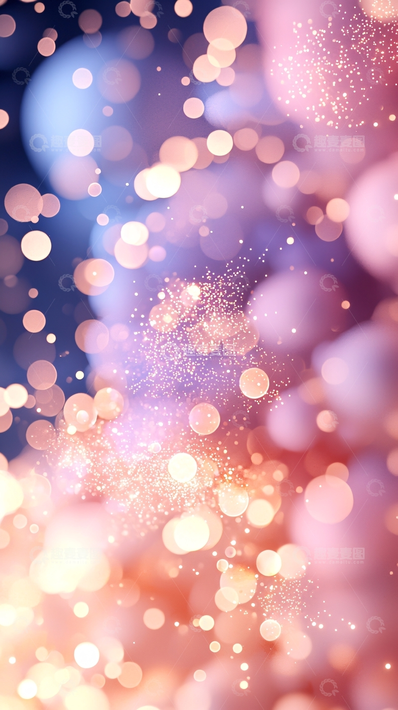 高清大图下载【趣麦麦图】梦幻粉色光斑背景