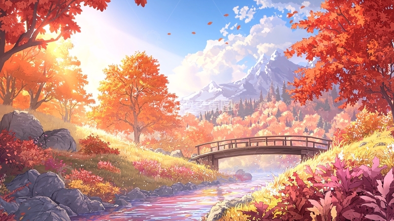 高清大图下载【趣麦麦图】秋日动漫风景壁纸