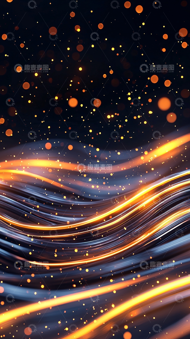 高清大图下载【趣麦麦图】金色光线流动背景
