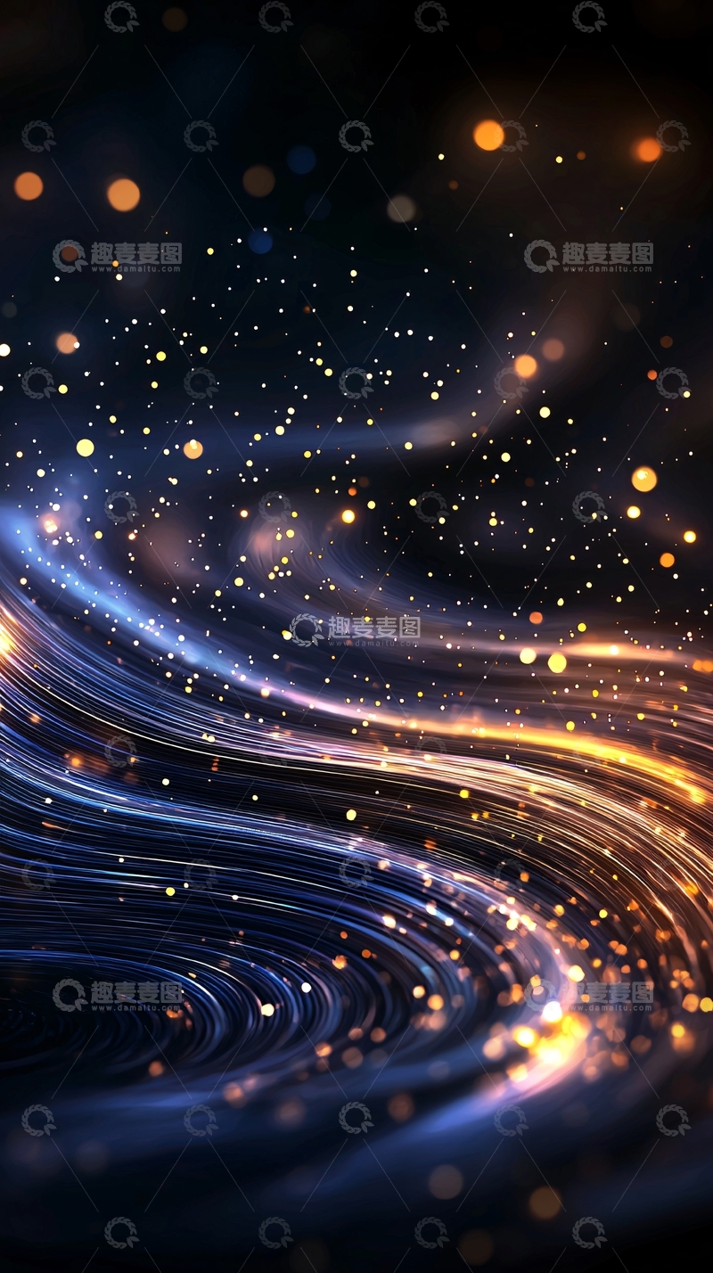 高清大图下载【趣麦麦图】梦幻星空曲线流动光效