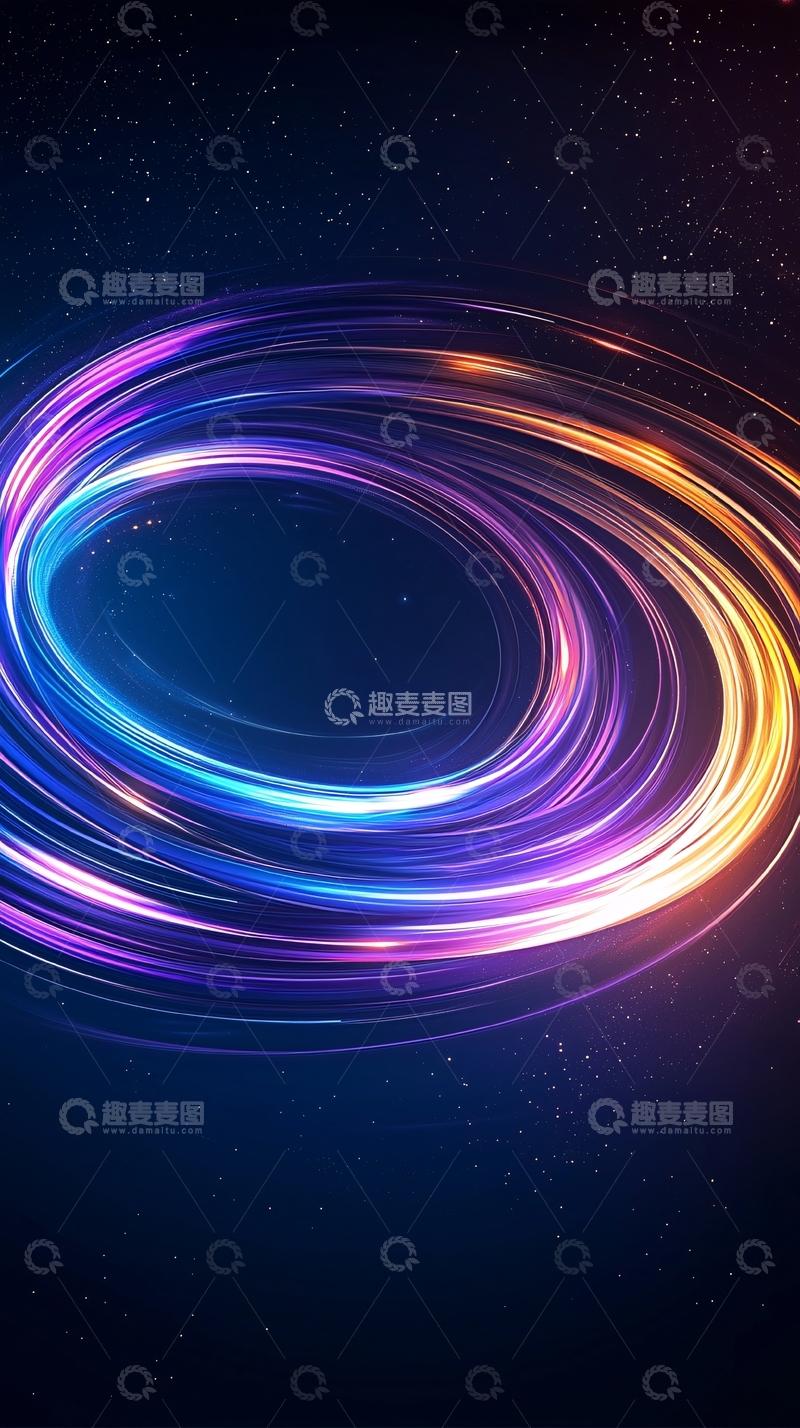 高清大图下载【趣麦麦图】彩色光线环绕的抽象背景