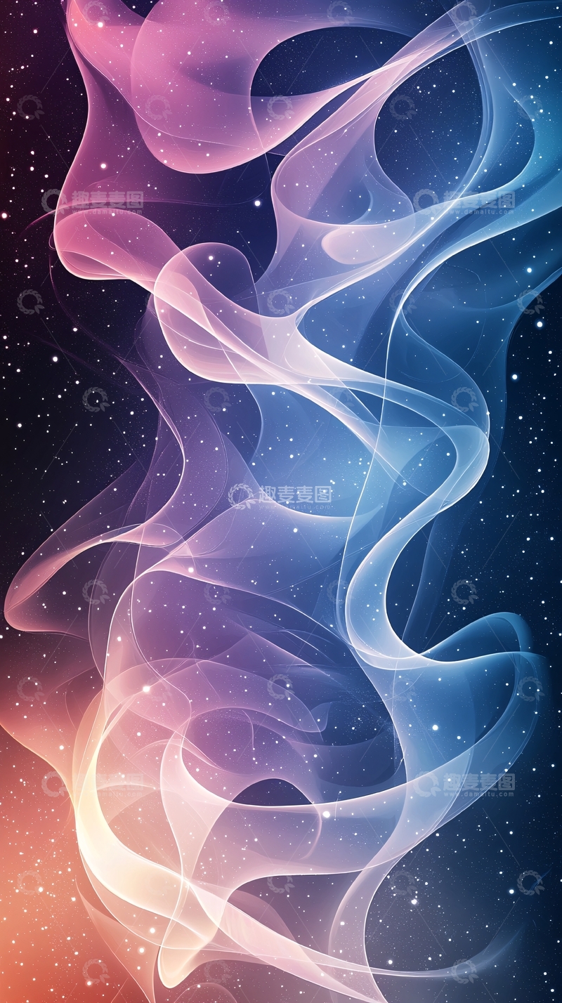 高清大图下载【趣麦麦图】梦幻星空流动烟雾背景