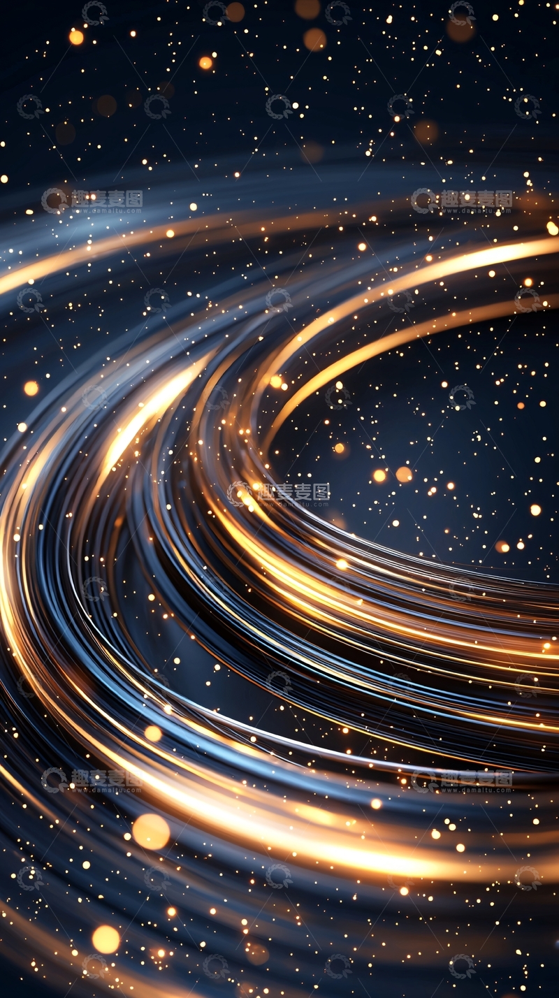 高清大图下载【趣麦麦图】金色光线流动背景