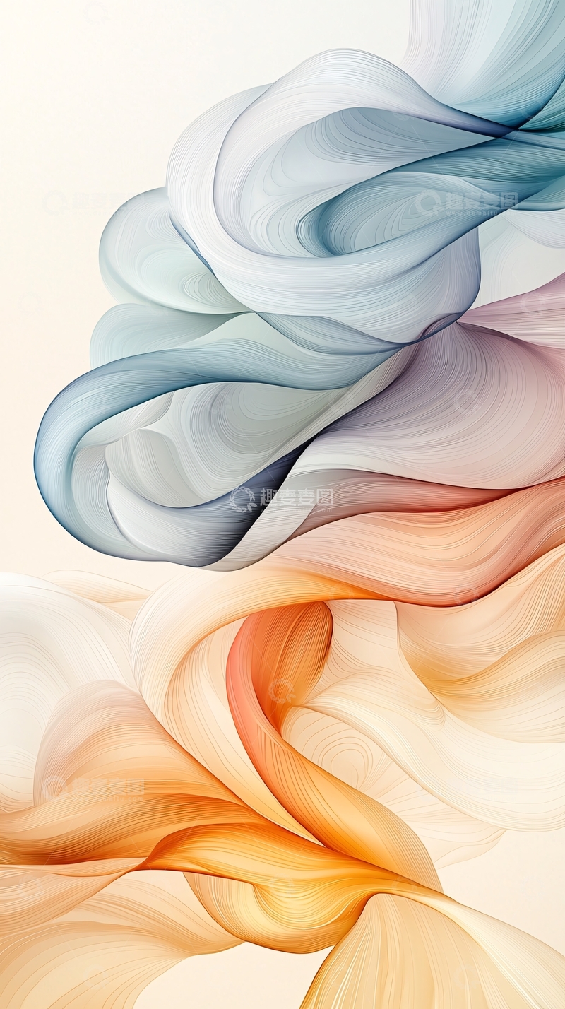 高清大图下载【趣麦麦图】抽象艺术丝绸般流动