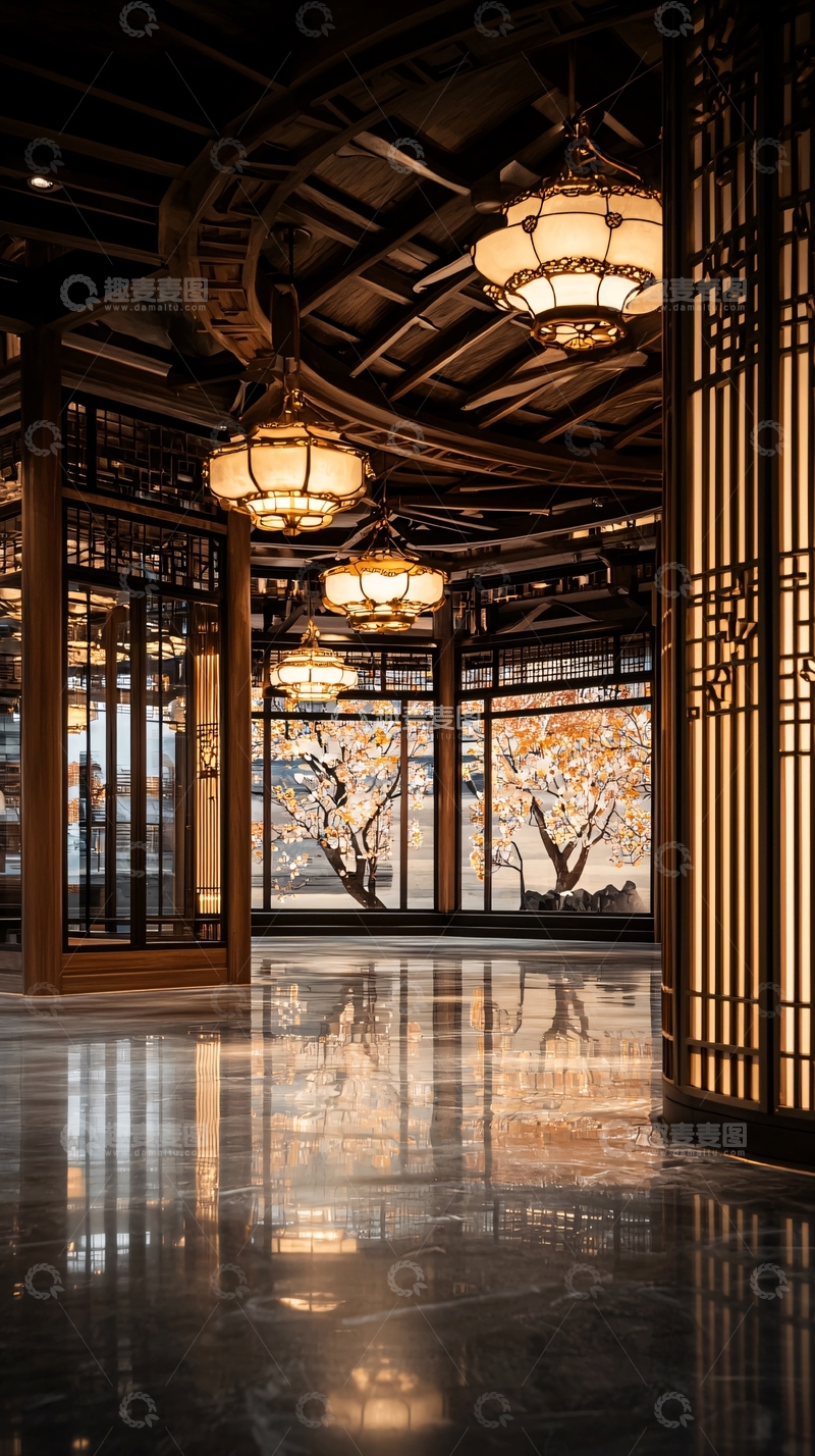 高清大图下载【趣麦麦图】古典中式建筑室内场景