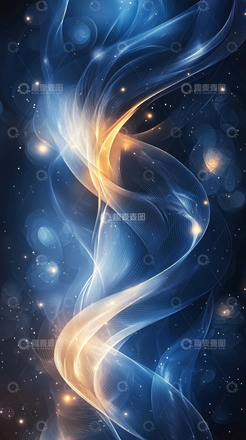 高清大图下载【趣麦麦图】蓝色金色交织光影