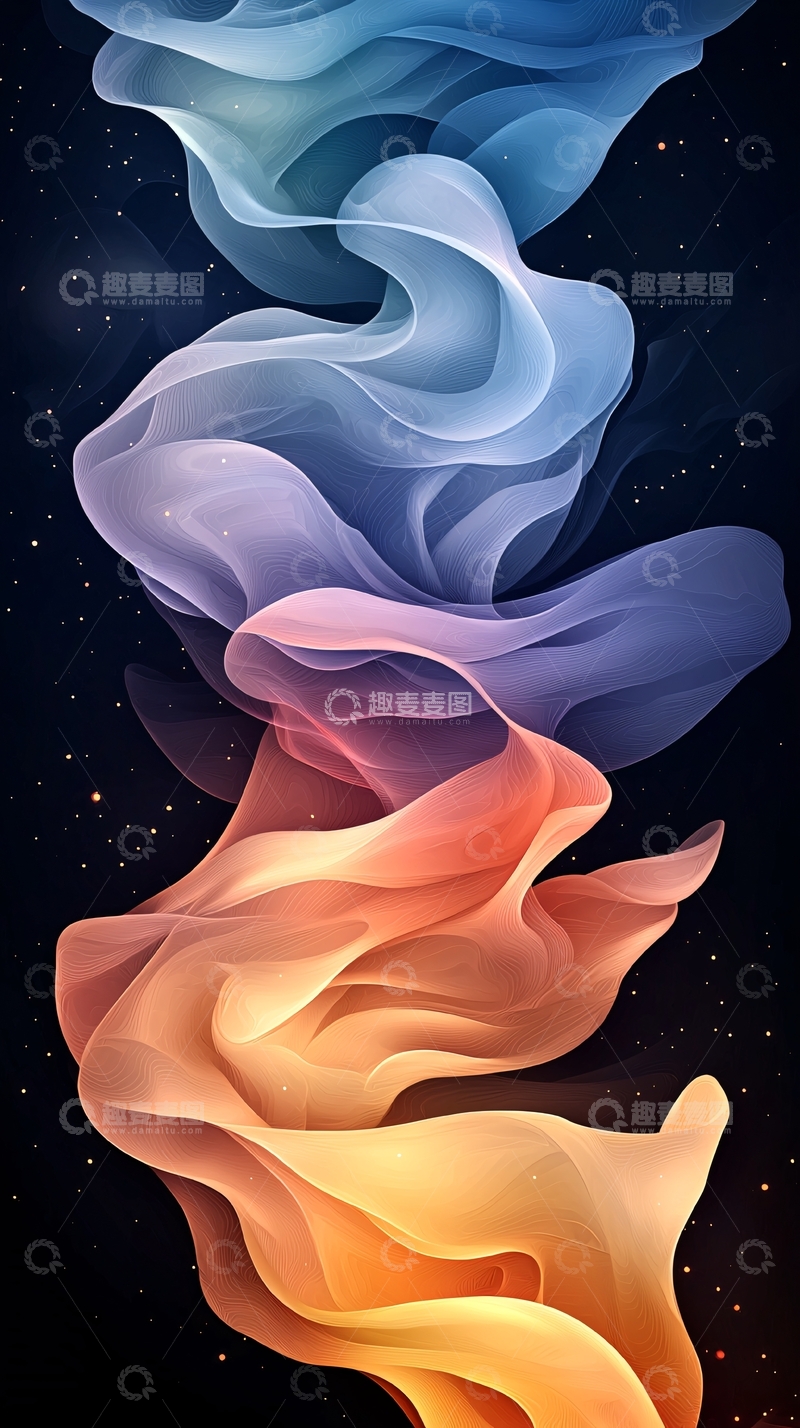 高清大图下载【趣麦麦图】彩色烟雾流动背景
