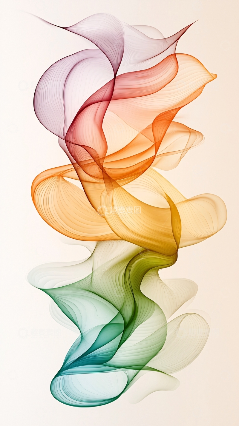 高清大图下载【趣麦麦图】彩色丝带抽象波浪