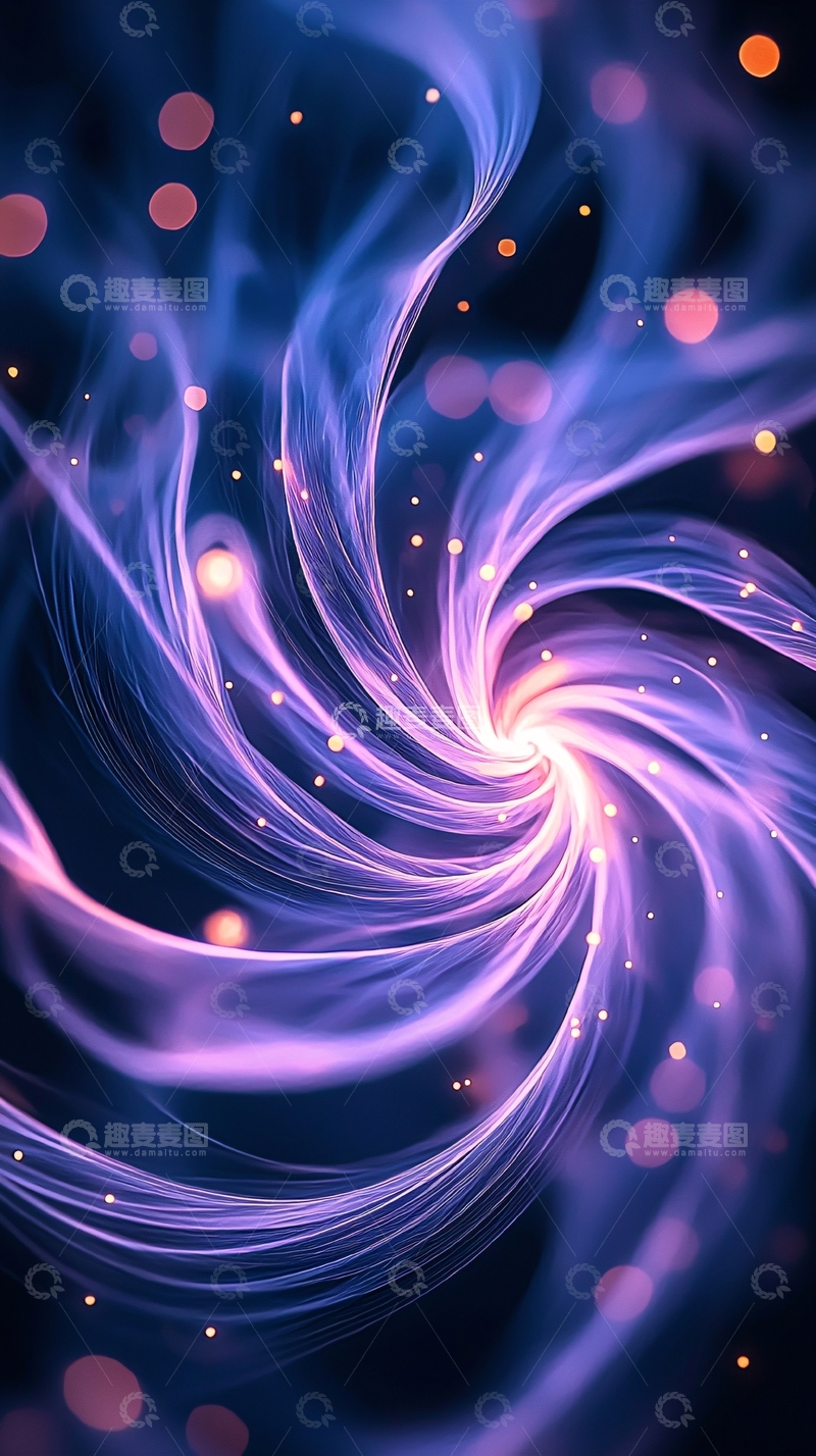 高清大图下载【趣麦麦图】紫色光线漩涡散发着光芒