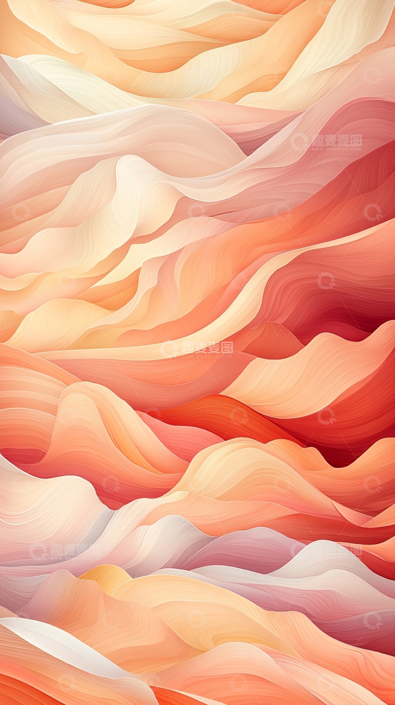 高清大图下载【趣麦麦图】柔和的橙色波浪纹理背景