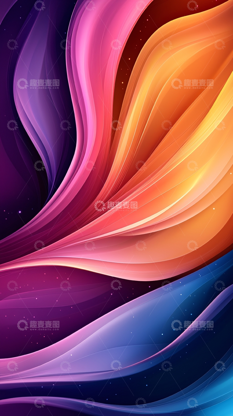 高清大图下载【趣麦麦图】色彩绚丽的抽象曲线