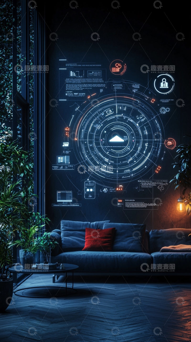 高清大图下载【趣麦麦图】科技感客厅高清图片