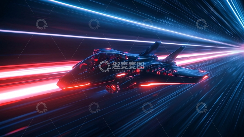 高清大图下载【趣麦麦图】科幻飞行器穿梭时空