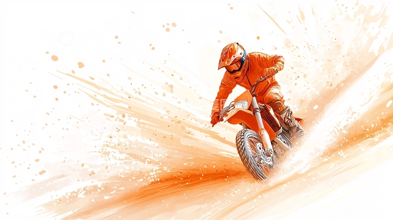 高清大图下载【趣麦麦图】越野摩托车手飞驰