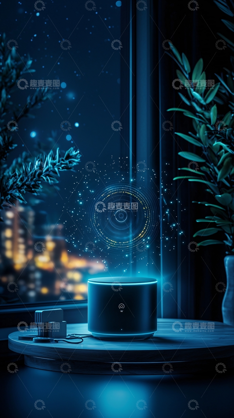 高清大图下载【趣麦麦图】智能音箱的未来感呈现