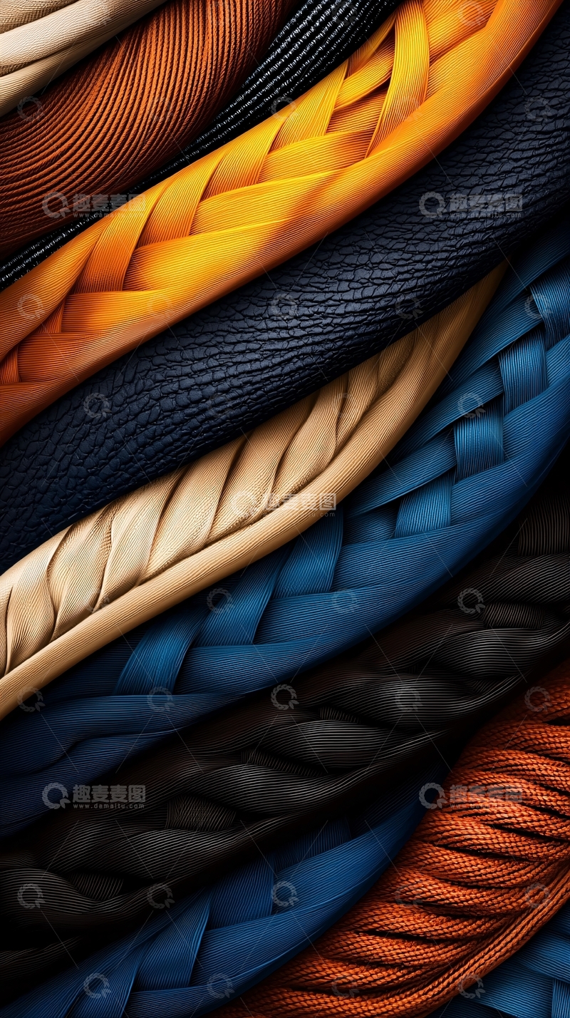 高清大图下载【趣麦麦图】多层编织皮革纹理特写