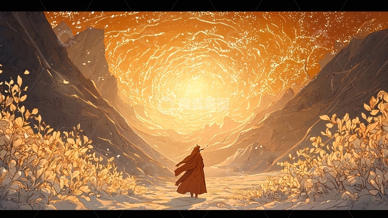 高清大图下载【趣麦麦图】神秘山谷金色漩涡