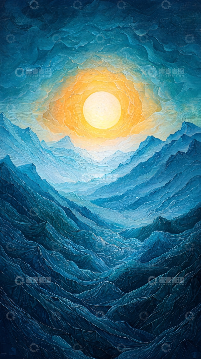 高清大图下载【趣麦麦图】蓝色山脉高清图片