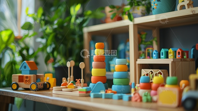 高清大图下载【趣麦麦图】彩色积木玩具