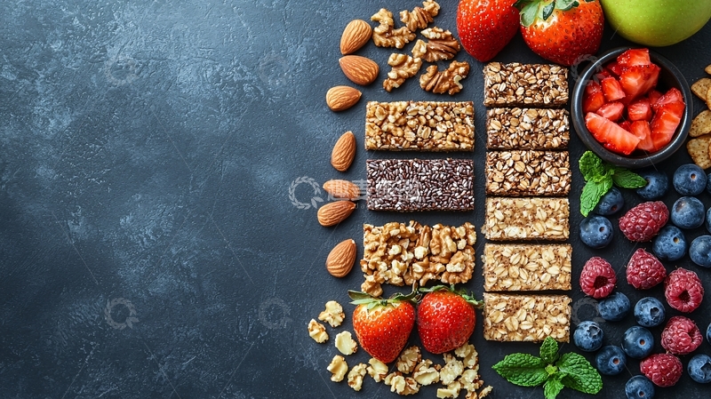 高清大图下载【趣麦麦图】健康零食的拼盘