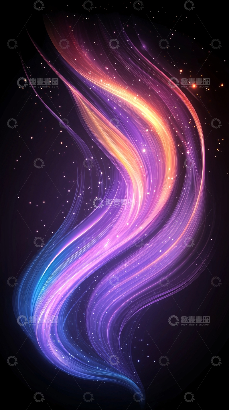 高清大图下载【趣麦麦图】绚丽光线流动抽象背景