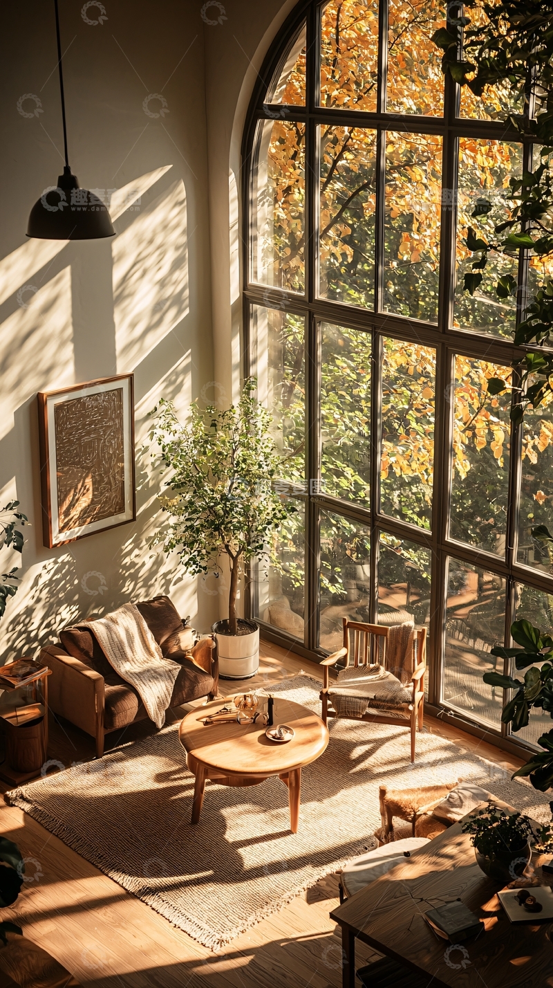 高清大图下载【趣麦麦图】阳光洒满房间的温馨角落