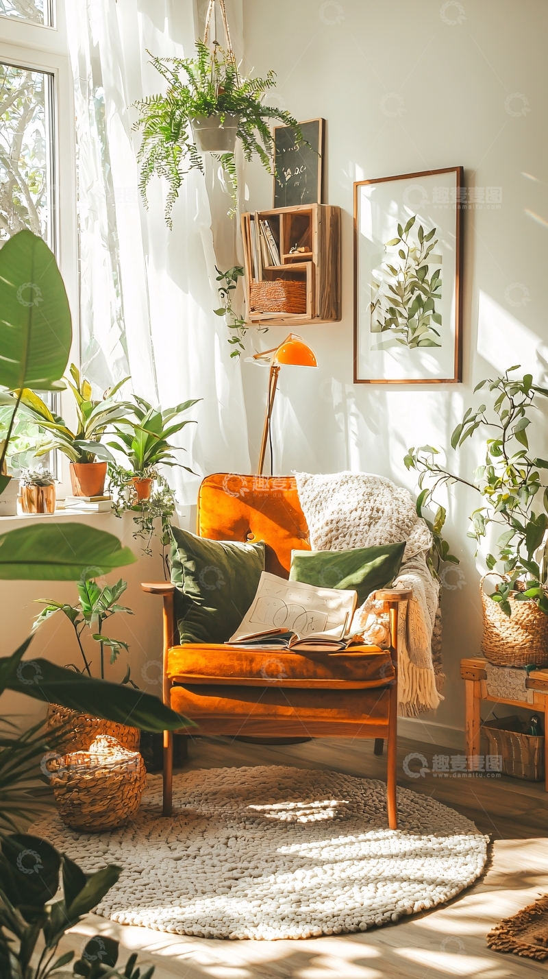 高清大图下载【趣麦麦图】阳光照射下的舒适角落