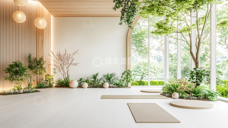 高清大图下载【趣麦麦图】明亮通风的瑜伽空间