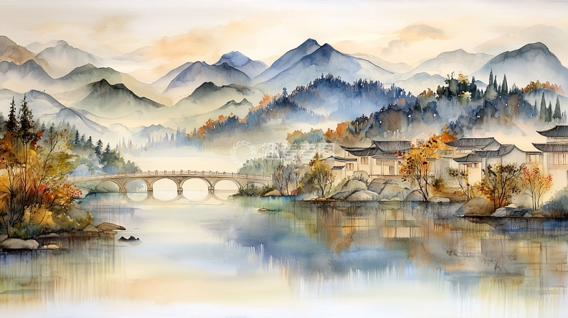 高清大图下载【趣麦麦图】山水水墨画高清图片