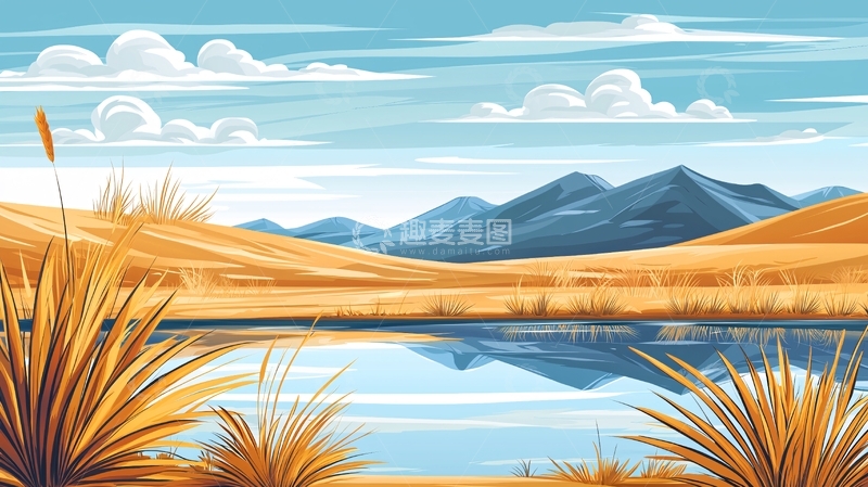 高清大图下载【趣麦麦图】宁静的湖边秋景