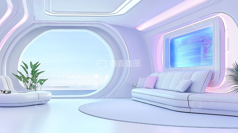 高清大图下载【趣麦麦图】未来主义风格客厅