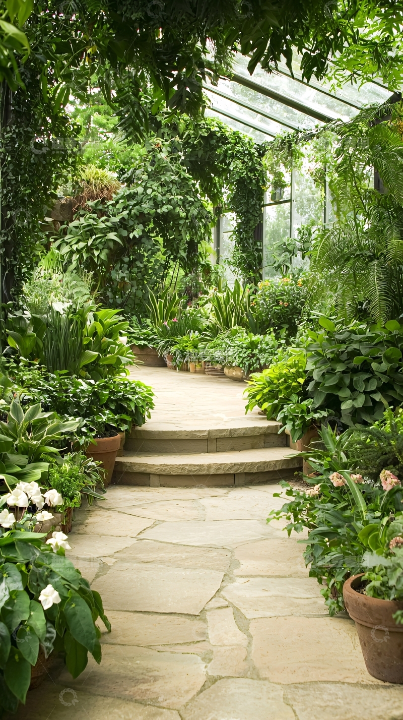 温室花园的绿色天堂