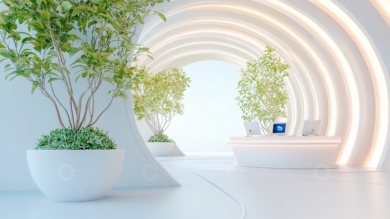 高清大图下载【趣麦麦图】未来感接待台