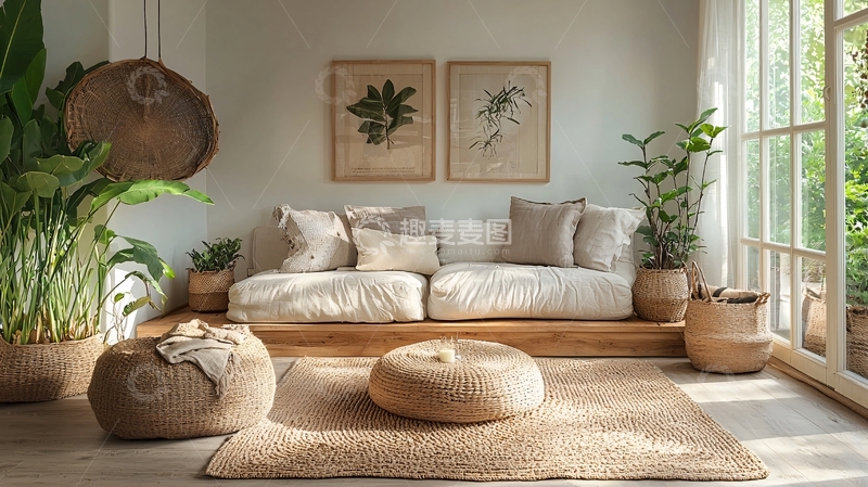 高清大图下载【趣麦麦图】浅色系温馨客厅