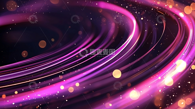 高清大图下载【趣麦麦图】紫色光环与金色光点