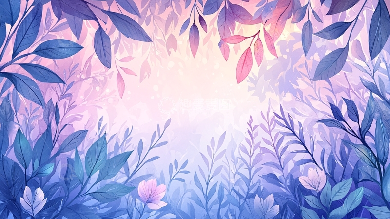高清大图下载【趣麦麦图】紫色梦幻植物背景