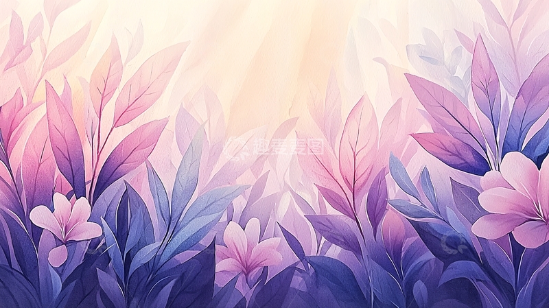 高清大图下载【趣麦麦图】淡紫色花卉植物背景