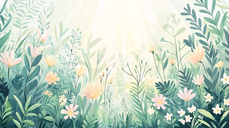 高清大图下载【趣麦麦图】清新田园风植物花卉背景